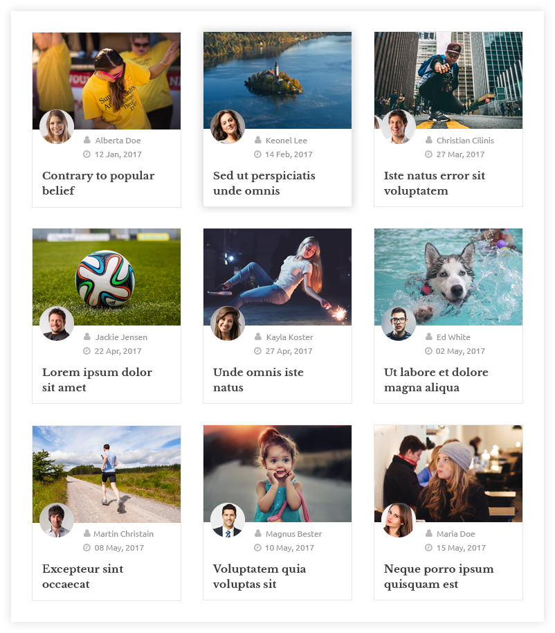 Grid Layout Blog Templates