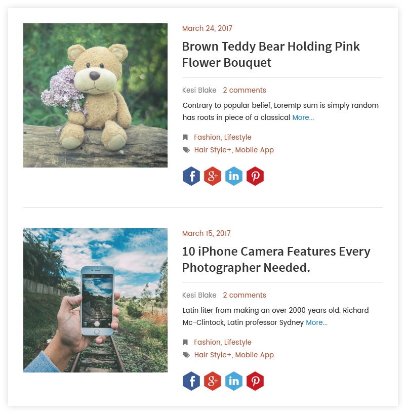 Magazine Layout Blog Templates