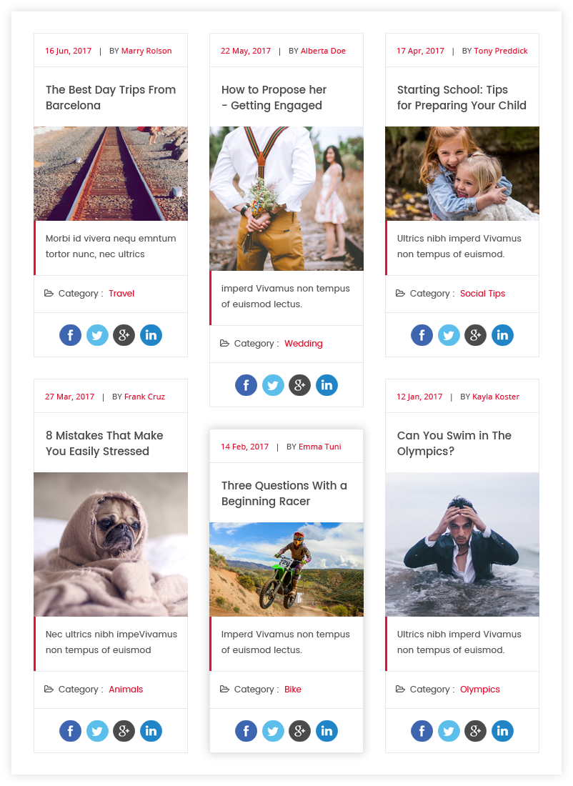 Masonary Layout Blog Templates